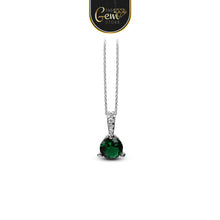 3-Prong Solitaire Cubic Zircon Pendant 925 Silver
