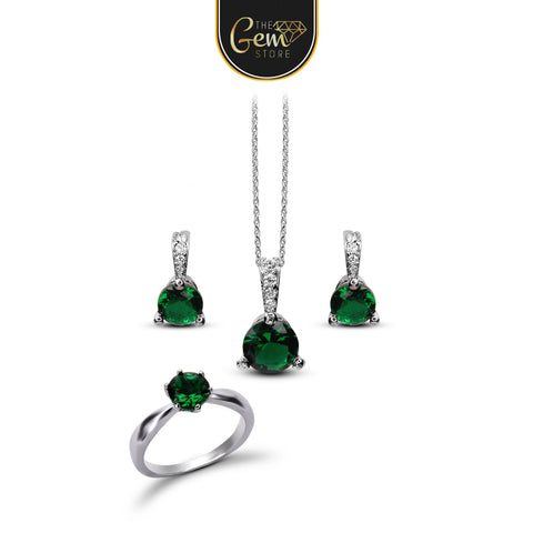Pendant Set with Multi Colors 925 Silver