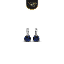 3 Prongs Round Cubic Stud Earring 925 Silver