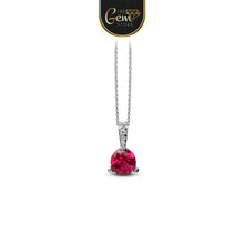3-Prong Solitaire Cubic Zircon Pendant 925 Silver