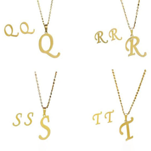 Gold letter necklace 925 Silver