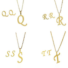 Gold letter necklace 925 Silver