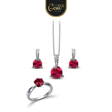 Pendant Set with Multi Colors 925 Silver