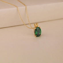 Emerald Pendant Necklace 925 Silver
