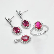 Solitaire Natural Jewelry Set 925 Silver