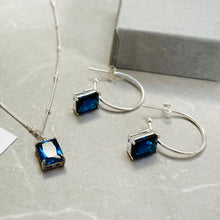 Cubic Zirconia Blue Gem jewelry set 925 Silver