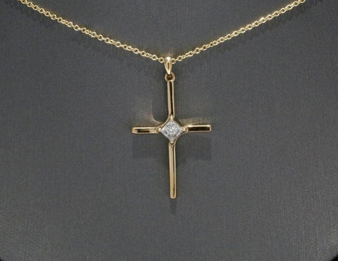 Princess Moissanite Cross Pendant