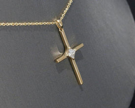 Princess Moissanite Cross Pendant