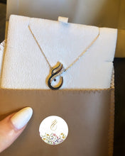 Diamond-Encrusted Calligraphy Letter Necklace 925 Silver