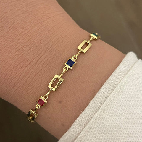 Colorful Layering Bracelet 925 Silver