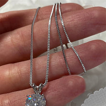 CUBIC ZIRCONIA - Minimalist Single Stone Pendant 925 Silver