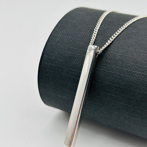 Rectangle Name Bar Necklace 925 Silver