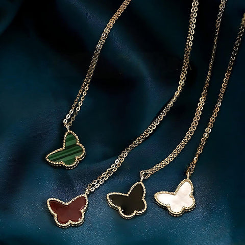 Minimalist Butterfly Charm Necklace 925 Silver