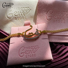 Diamond-Encrusted Letter Bracelet 925 Silver