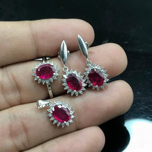 Solitaire Natural Jewelry Set 925 Silver