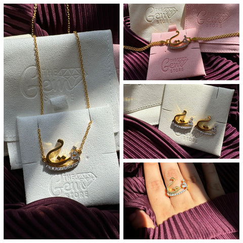 Diamond-Encrusted Jewelry Set 925 Silver