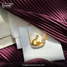 Diamond-Encrusted Calligraphy Letter Necklace 925 Silver
