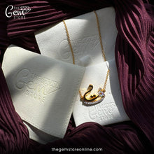 Diamond-Encrusted Calligraphy Letter Necklace 925 Silver