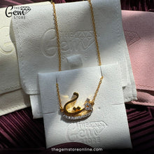 Diamond-Encrusted Calligraphy Letter Necklace 925 Silver