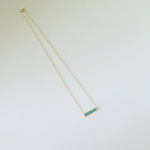 Dainty Turquoise & Horizontal Bar 925 Silver