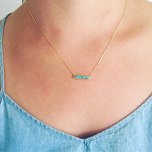 Dainty Turquoise & Horizontal Bar 925 Silver