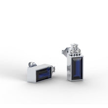 Blue Gemstones Stud Earrings 925 Silver