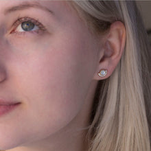 Bridal Pearl stud earrings 925 Silver