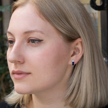 Blue Gemstones Stud Earrings 925 Silver