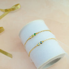 Custom Dainty Birthstone Anklet 925 Silver