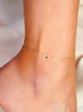Dainty Birthstone Anklet 925 Silver