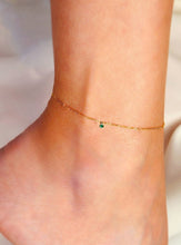 Dainty Birthstone Anklet 925 Silver