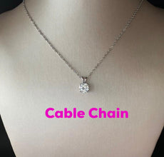 CUBIC ZIRCONIA - Minimalist Single Stone Pendant 925 Silver