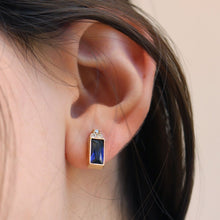 Blue Gemstones Stud Earrings 925 Silver