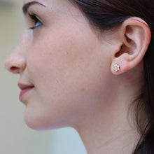 CUBIC ZIRCONIA - Flower earrings 925 Silver