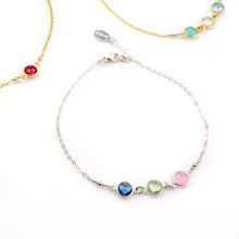 Personalized Birthstone Anklet 925 Silver
