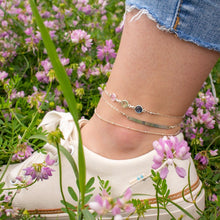 Personalized Birthstone Anklet 925 Silver