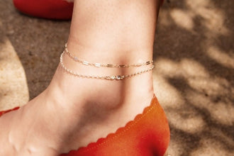 Custom Dainty Birthstone Anklet 925 Silver