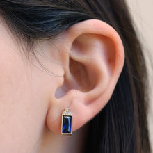 Blue Gemstones Stud Earrings 925 Silver