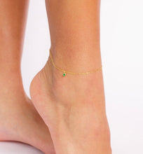 Dainty Birthstone Anklet 925 Silver