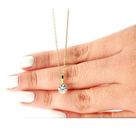 CUBIC ZIRCONIA - solitaire necklace 925 Silver