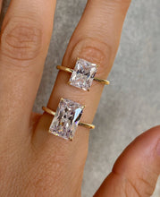 CUBIC ZIRCONIA - Radiant Cut Engagement Ring 925 Silver