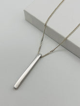 Rectangle Name Bar Necklace 925 Silver