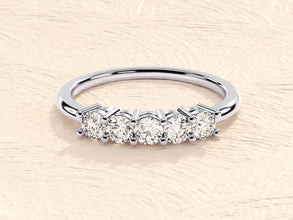 MOISSANITE | Five Stone Simulated Ring 925 Silver