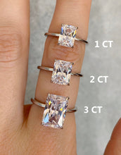 CUBIC ZIRCONIA - Radiant Cut Engagement Ring 925 Silver