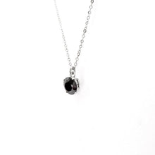 Solitaire Black Cubic Zirconia Pendant 925 Silver