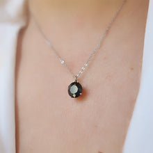 Solitaire Black Cubic Zirconia Pendant 925 Silver