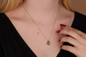 Emerald Pendant Necklace 925 Silver