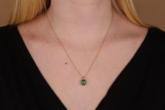 Emerald Pendant Necklace 925 Silver