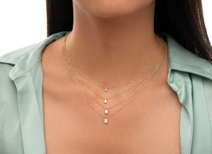 CUBIC ZIRCONIA - Oval Cut Solitaire Pendant Necklace 925 Silver