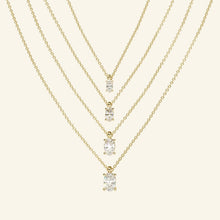 CUBIC ZIRCONIA - Oval Cut Solitaire Pendant Necklace 925 Silver